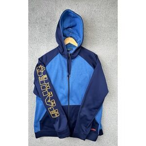 Bauer Hockey Hoodie Mens XL Blue Full Zip Sweatshirt Sleeve Spell Out